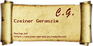 Czeiner Geraszim névjegykártya
